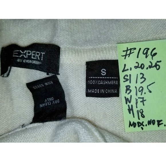 #196 N W/O T Sm Expert by evergreen off-white 100% - Picture 4 of 9